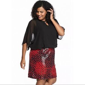 NWOT Chelsea Suite Red/Black Dress Sz 12